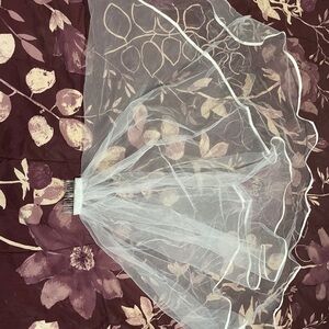 White Bachelorette Party Veil | Bride Veil with Comb | Worn Once